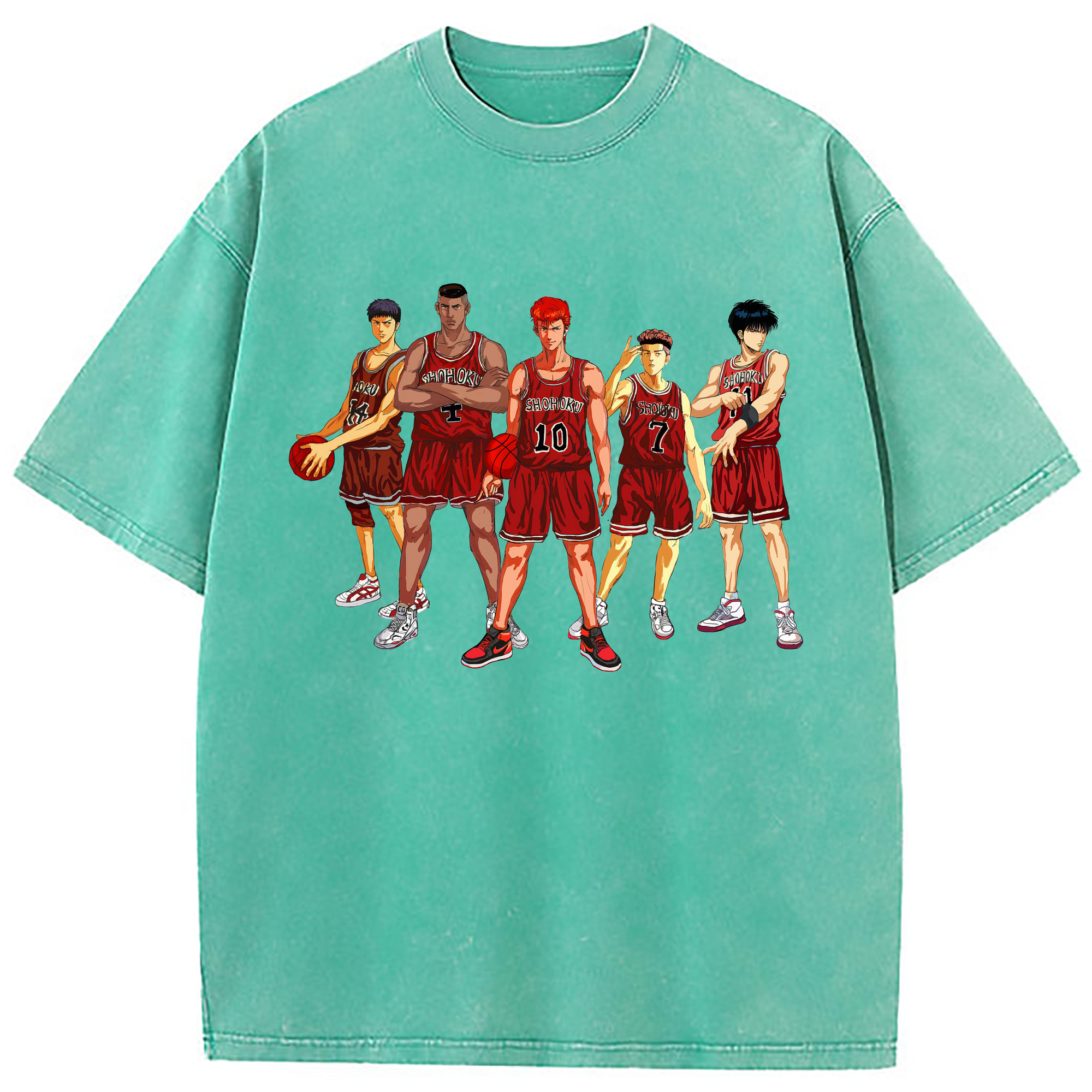 （画像用） SLAM DUNK／スラムダンク 綿100% ヴィンテージ風 半袖Tシャツ（フロントプリント）